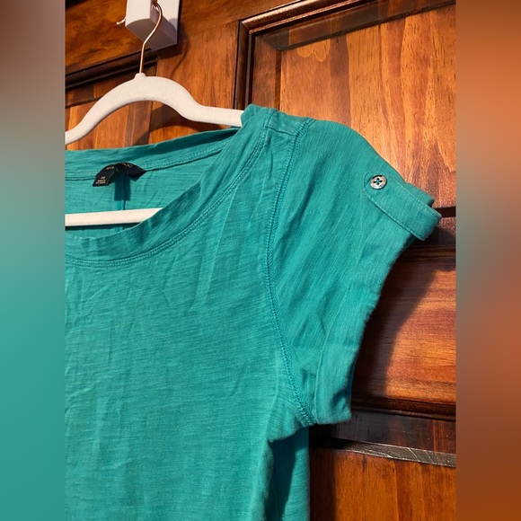 Banana Republic Factory T-Shirt Dress Short Sleeve Tunic Petites Spring Green SP - Picture 3 of 6